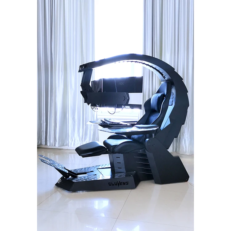 Custom Logo Electrical Zero Gravity Recliner Automatic Cluvens Unicorn With Heat And Massage Chair Support 3 Monitors