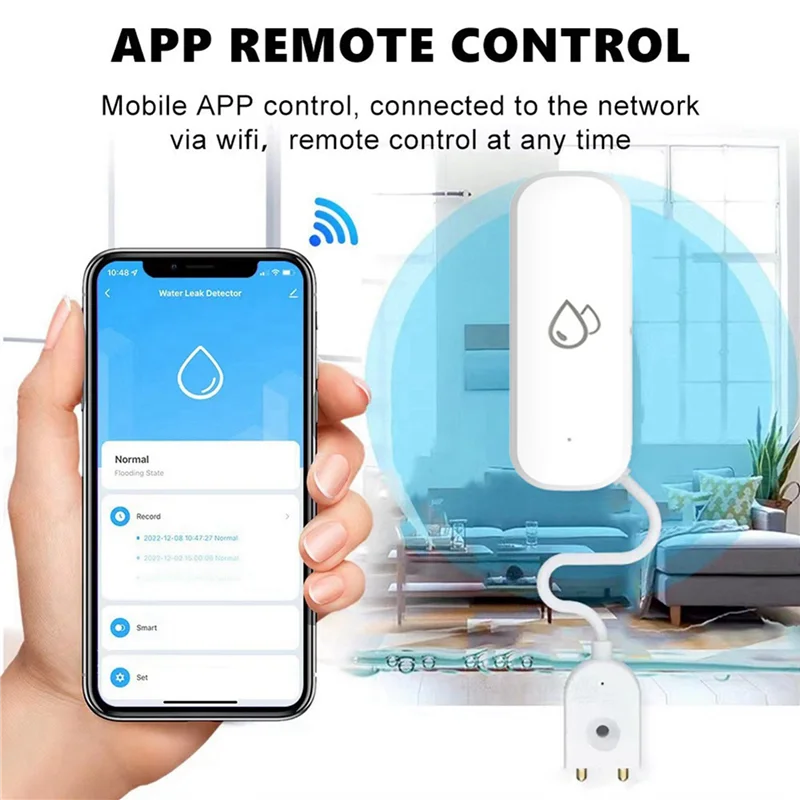 FORW-2X Tuya Rilevatore di sensori di perdite d'acqua Wifi Sensore di perdite d'acqua di inondazione Sistema di allarme di protezione domestica Controllo APP Smart Life
