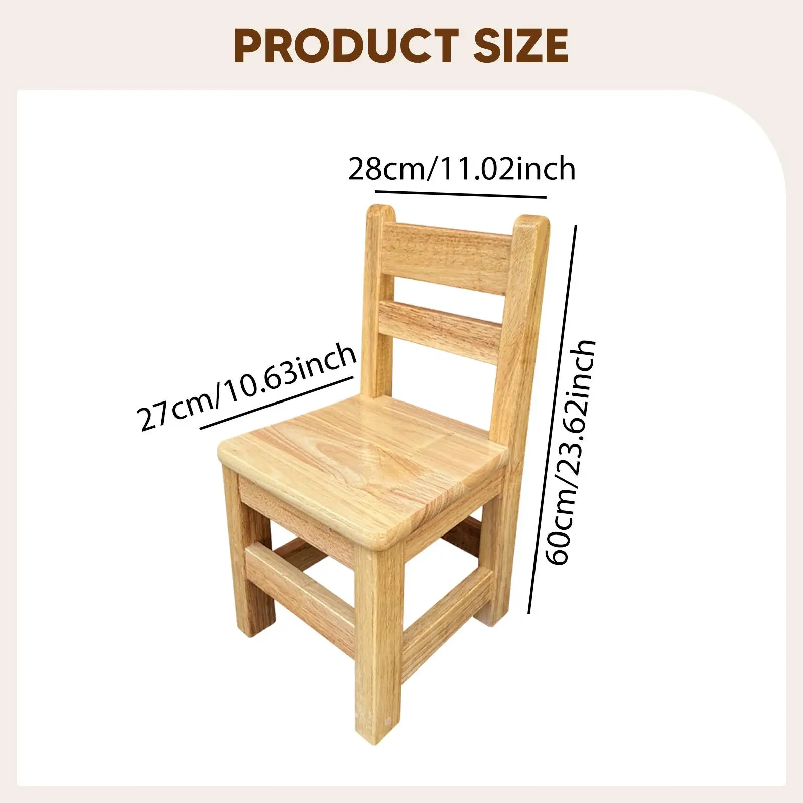 Wooden Foot Stool Ottoman Multifunctional Chair Kids Backrest Solid Wood Furniture for School Home Restaurant