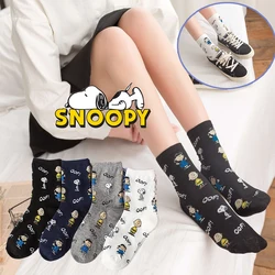 Snoopy Mid-calf Socks Children Cartoon Cotton Socks Women Men Breathable Anime Sports Socks Casual Student Personalize Sock Gift