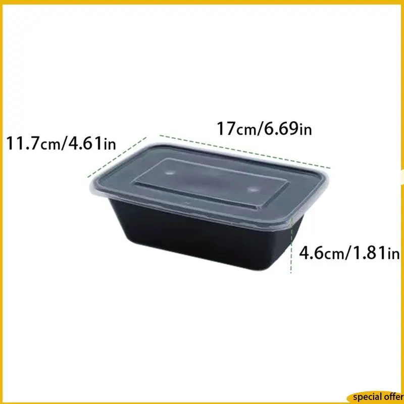 A61I 50-Pack Meal Prep Containers Food Storage Lunch Box Reusable To-Go Food Containers