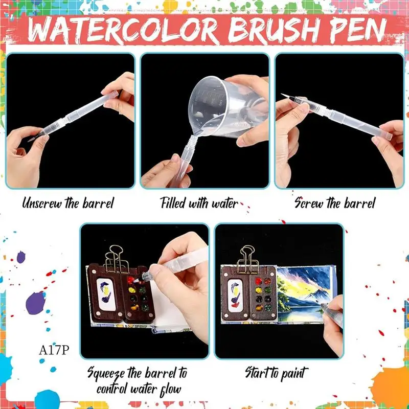 

AP-Mini Watercolor Travel Set Pocket Artist Travel Set Portable Palette Set 8 Grids Wooden Paint Box
