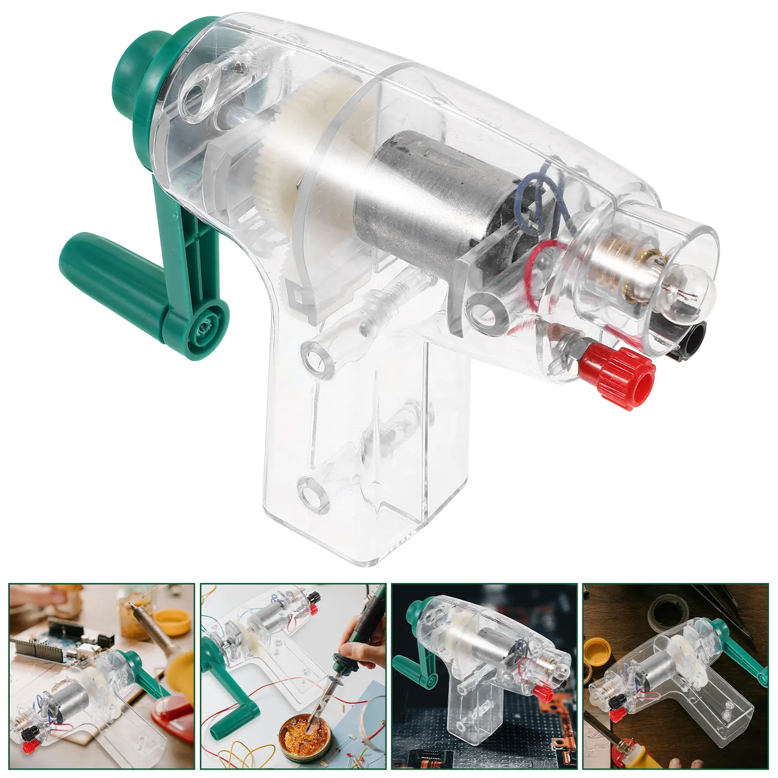 

Ручной генератор с рукояткой, портативный генератор электричества, инструмент для научных экспериментов, набор для обучения физике и естествознанию