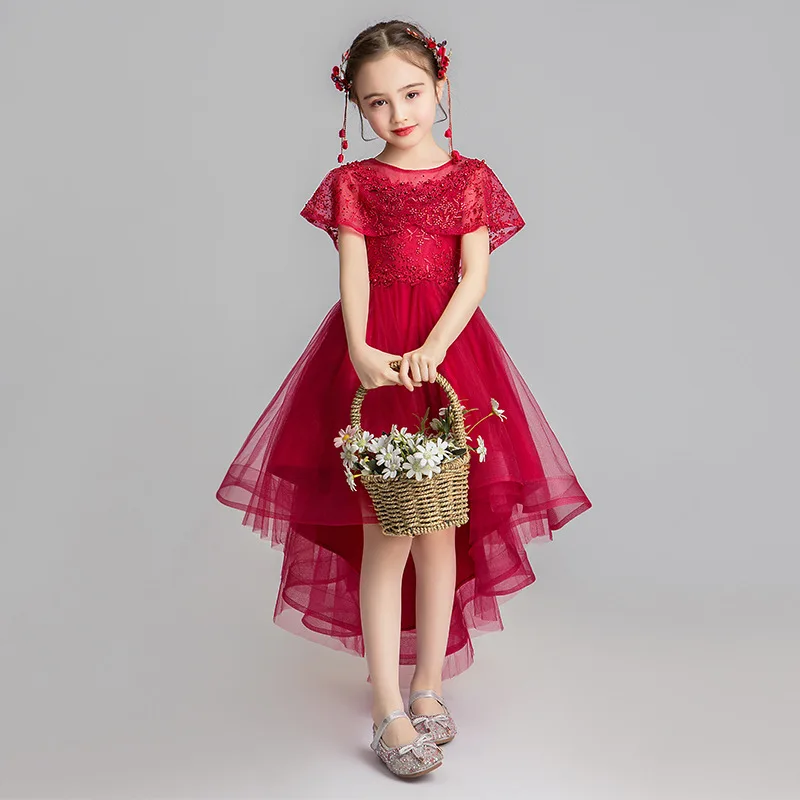 Formal Girls Party Dress Off Shoudler Children Tail Long Prom Dresses Flower Girls Bridesmaid Gown Evening Banquet Cocktail