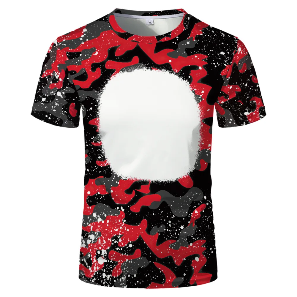 Fashion Camo Tshirts 100% Polyester Short Sleeve Sublimation Blank Oversized Tee Tops Casual Men Women Streetwear T-shirts