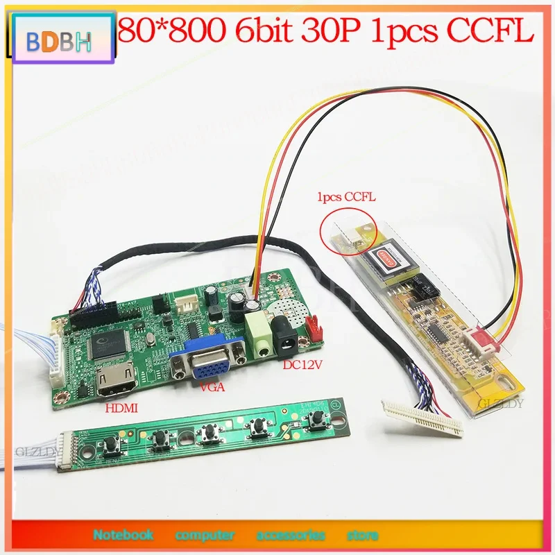 Placa Controladora HDMI VGA para Painel LCD DIY de 15.4" 1280X800 CCFL 58C (Compatível com LTD154EX0C, LTN141AT03, LTN154X3, B154EW08)