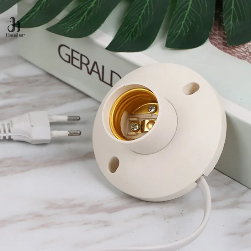 EU LED Stand Lamp Holder E27 Bulb Plug Dome Socket With Cable Base For Table Light Night Stands Lampholder Accessories