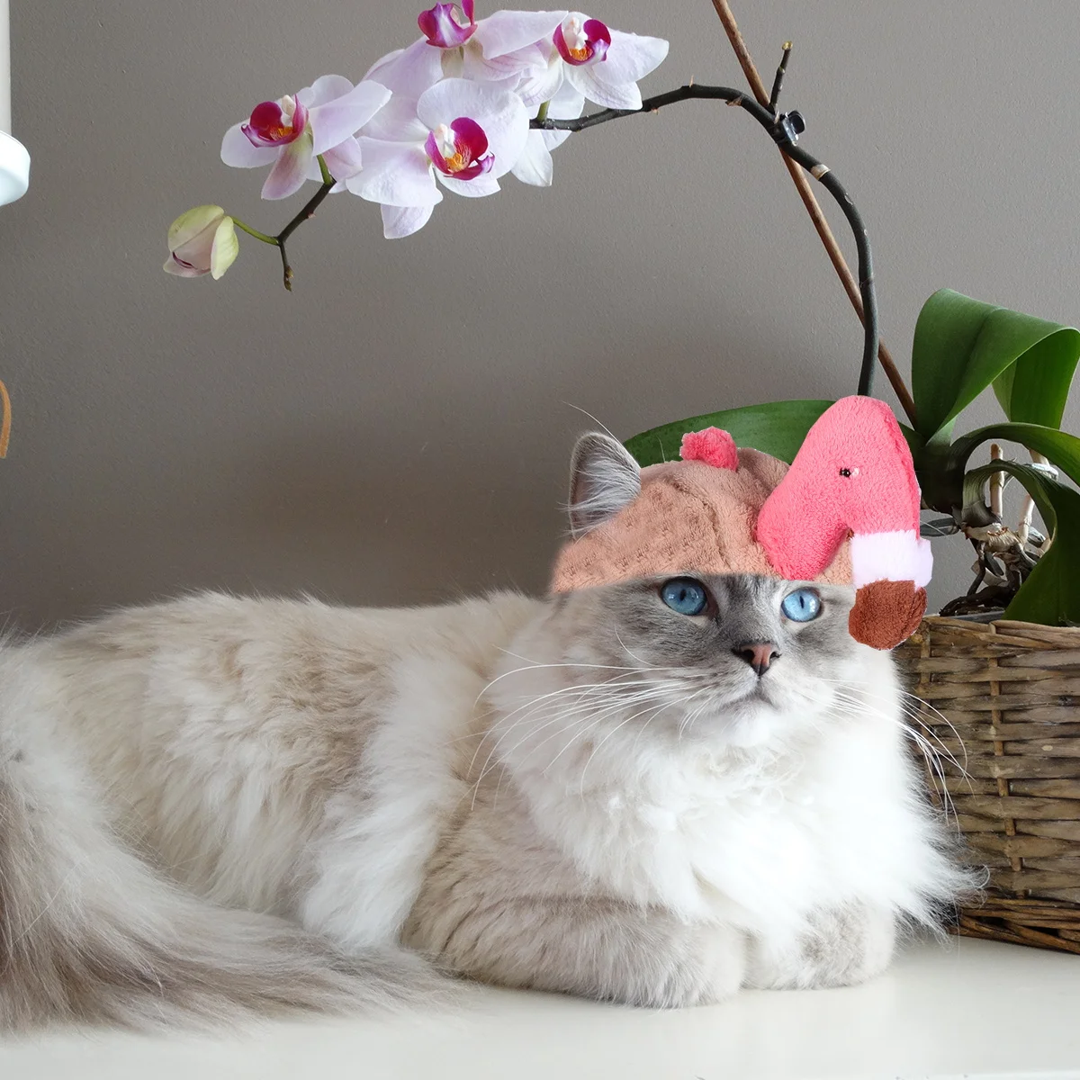 

1 pc Flamingo Hat Party Cosplay Headgear For Cat Dog Puppy Halloween Costume Pet Accessories Winter Cap For Pet Dog Cat