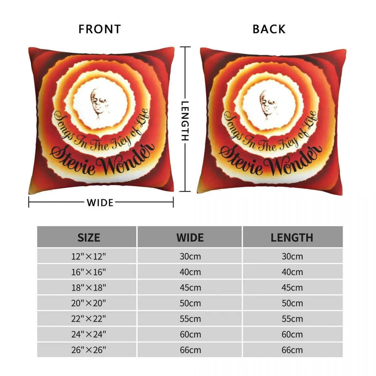 Stevie Wonder Pillowcase Polyester Linen Velvet Creative Zip Decor Throw Pillow Case Sofa Cushion Cover Wholesale