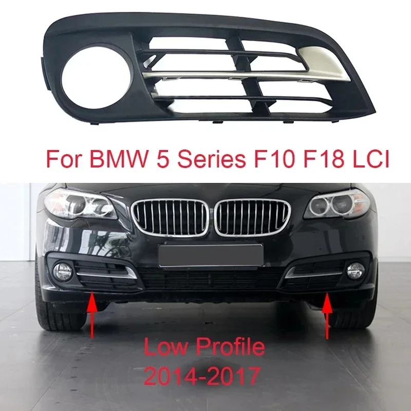 

Auto Left Right Bumper Fog Light Lamp Chrome Grill for BMW 5 Series F10 F18 LCI 2014 2015 2016 2017 51117331729 51117331730