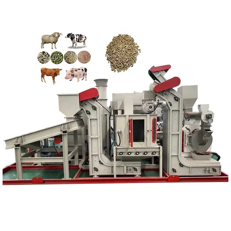 LIMA 55kw Poultry Mash Feed Mill Machine Animal Feed Pellet Plant Grinder Cattle Feed Mixer Production Line Full Set For Retail