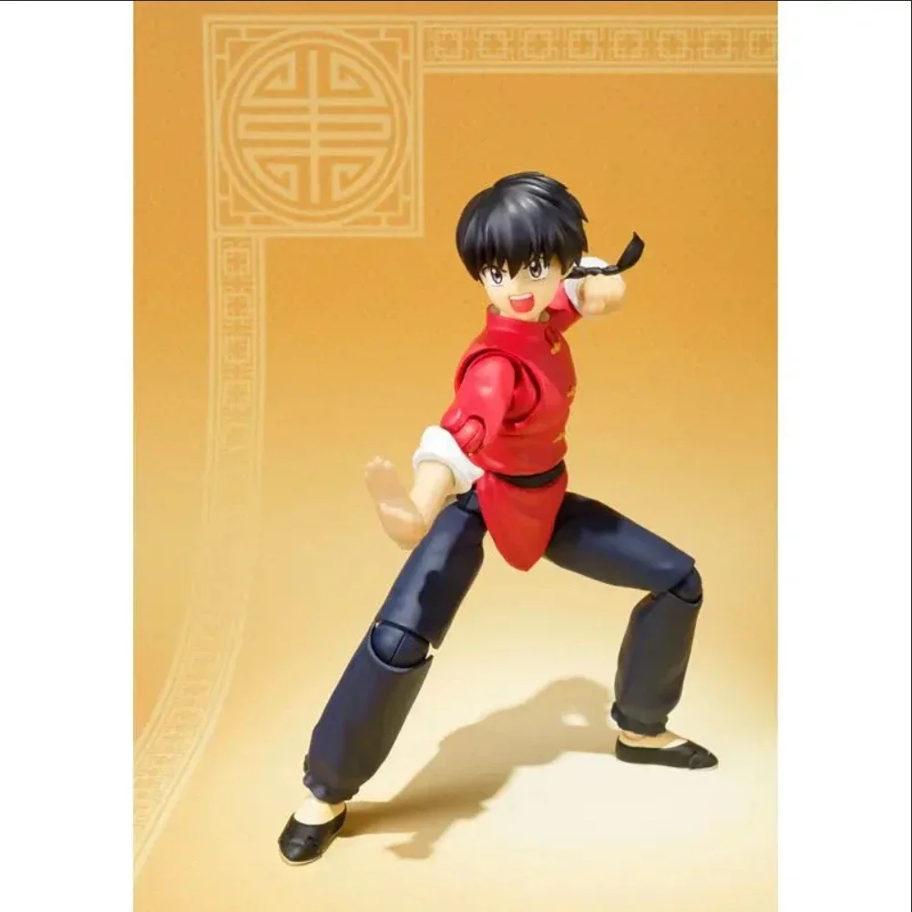 En stock 100% Original BANDAI SH Figuarts Ranma Saotome Ranma 1/2 en Stock Anime colección de acción figuras modelo juguetes figura regalos