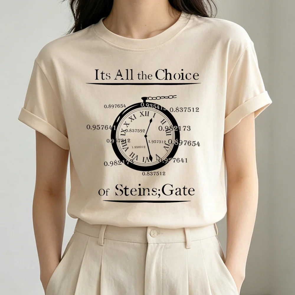 Steins Gate t-shirt femme baddie aesthetic dollette Psychedelic gothic shirt cheap graphic streetwear y2k dollette