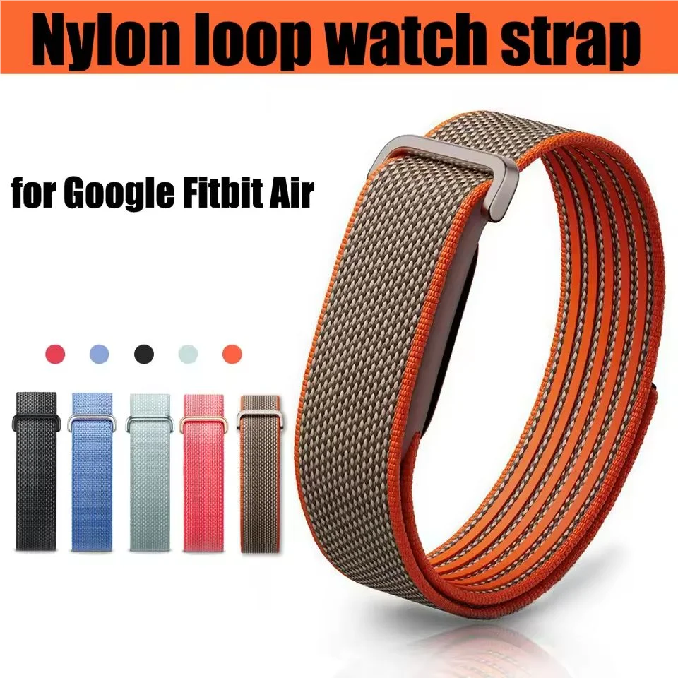 Nylon Loop Sport Braided Watch Strap for Google Fitbit Air Velcro Bracelet Breathable Quick-dry Band Wristband Replacement Parts