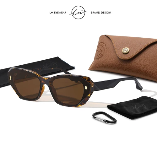 Imagen 1 del producto LM-Gafas de sol polarizadas con forma de ojo de gato para mujer, lentes a la moda, TR90, UV400, de alta calidad, 2024