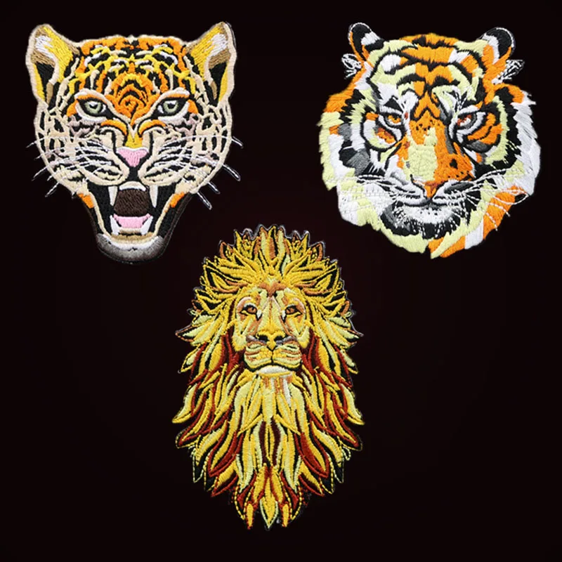 One Piece Tiger Leopard Lion Beast Stickerei-Patch, zum Aufbügeln mit selbstklebender Rückseite für Kleidung, Abzeichen-Applikation