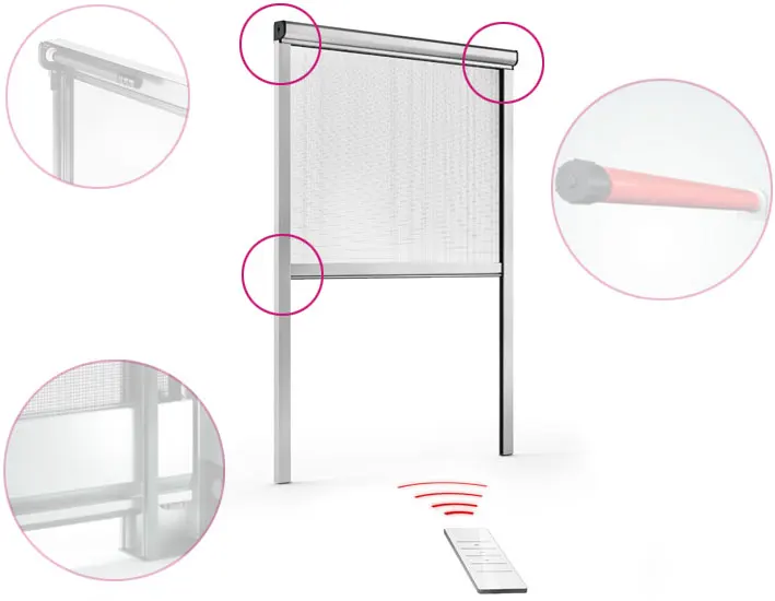 

Супер большого размера с дистанционным управлением от комаров, выдвижная моторизованная дверь с экраном от насекомых