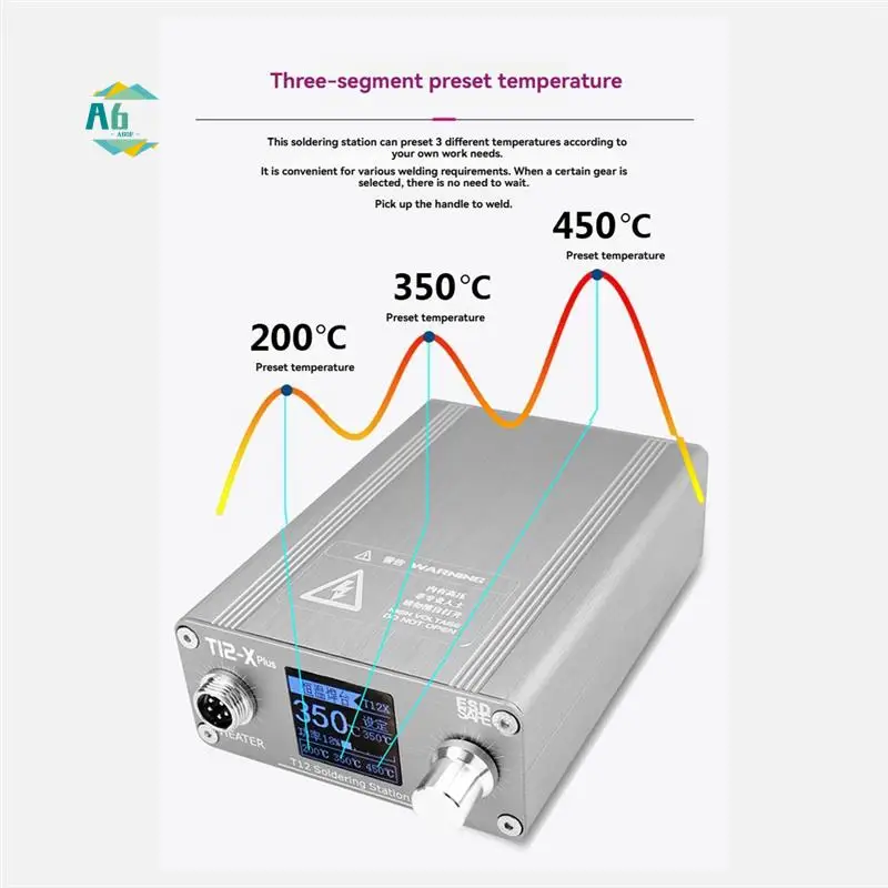 

A60F-T12-X Plus Паяльная станция 75 Вт Дисплей постоянной температуры с наконечниками T12 для ремонта мобильных телефонов Сварочные инструменты