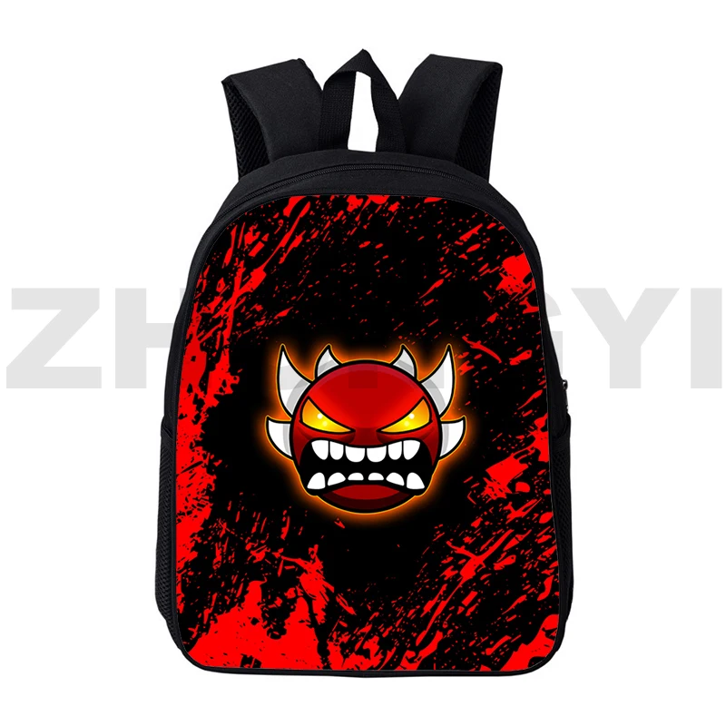 

Waterproof Angry Geometry Dash School Backpack Men Travel Leisure Daypack 16 Inch Children Outdoor Sport Schoolbags Bookbag