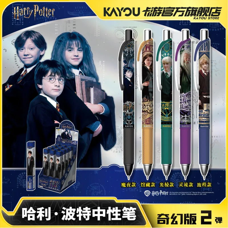 Caja Sorpresa de Bolígrafos de Gel Retráctiles Harry Potter de 0.5mm, Edición Fantasía Magic Notes V1 V2, Material Escolar, Regalo de Regreso a Clases