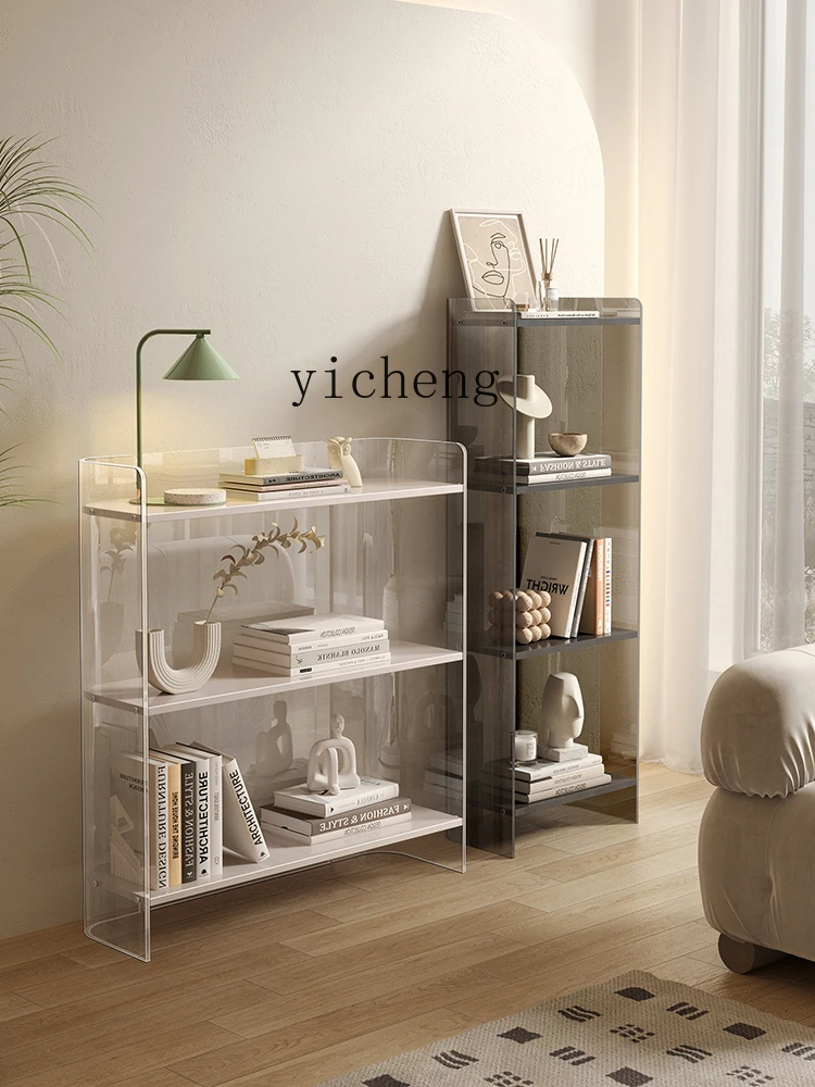 Zc Acrylic Bookcase Storage Rack Floor Living Room Multi-Layer Simple Storage Rack Sub-Children's Bookcase Storage Rack