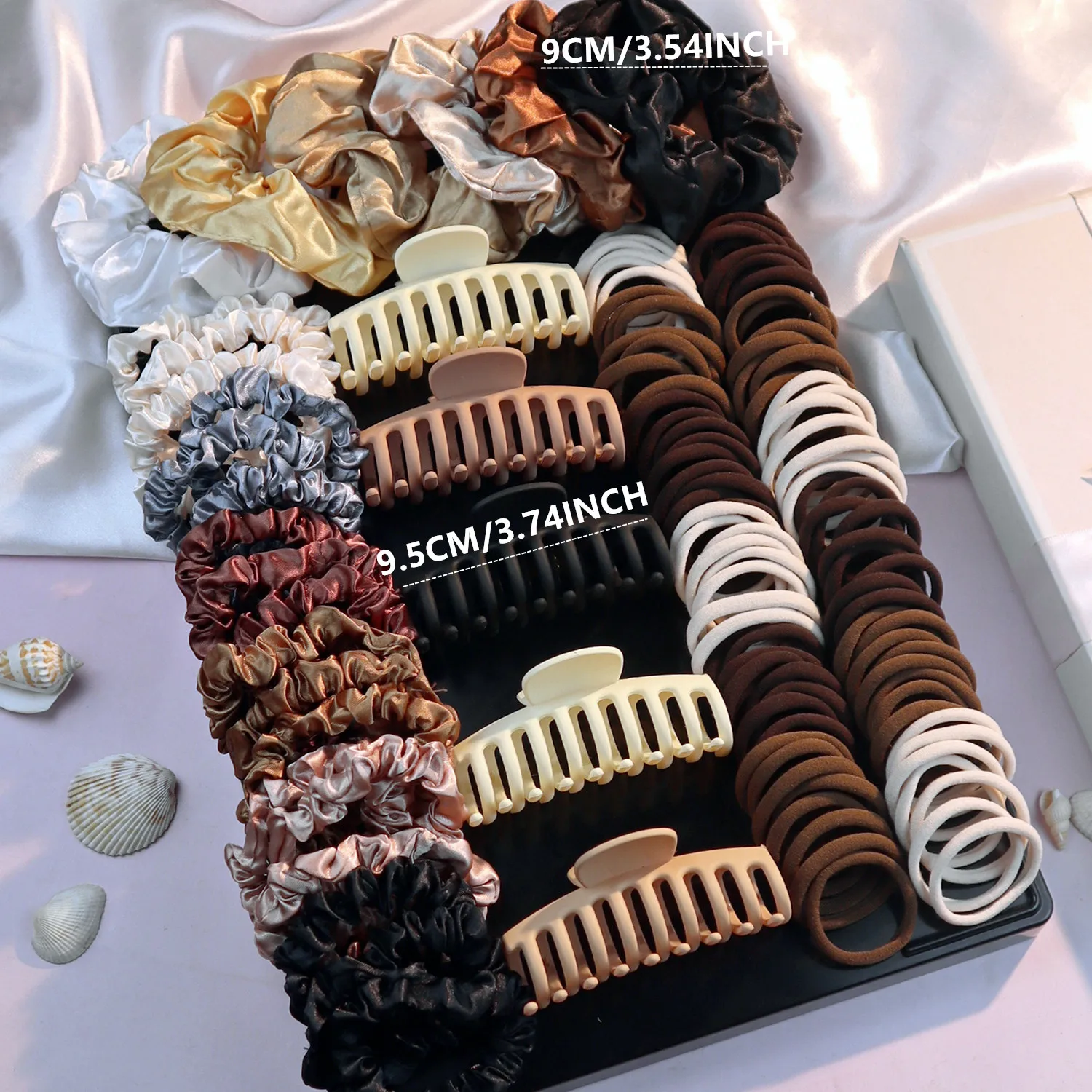 1 Set Ponytail Clip Hair Scrunchies Hair Accessories for Woman Mixed Color Multi Style Elegan HairBands Scrunchy for Holiday
