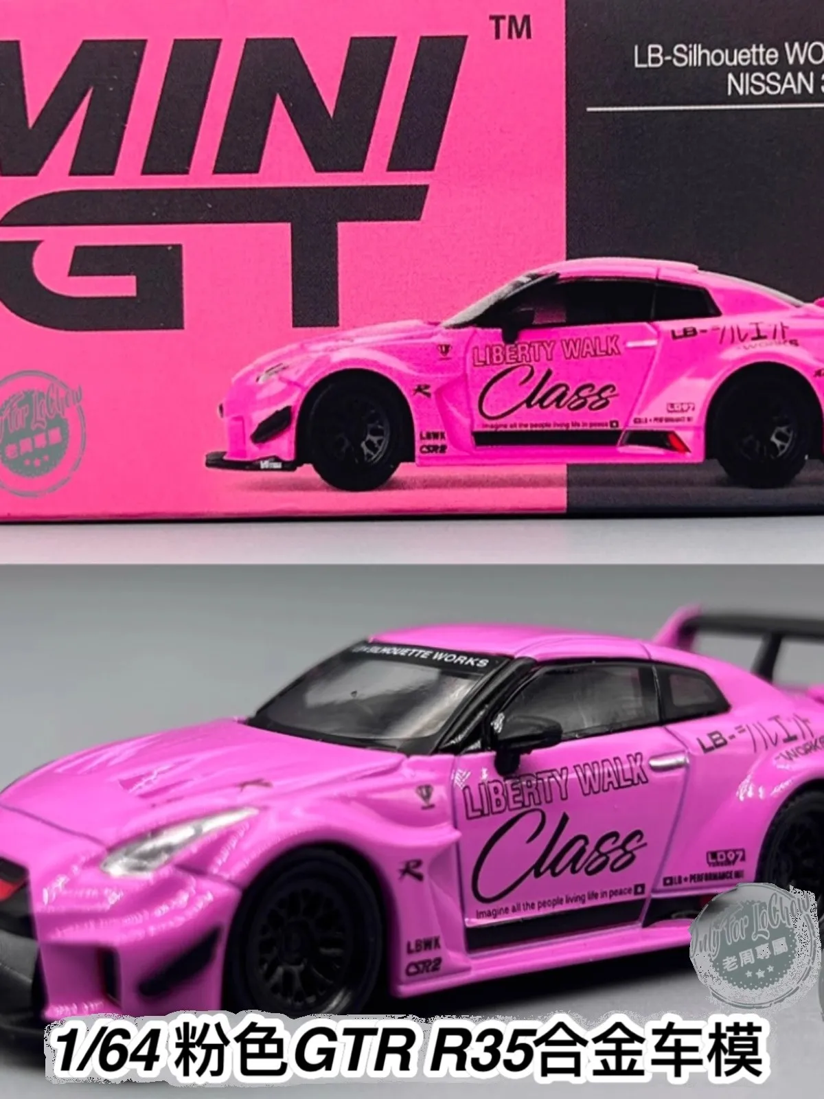 Mini Gt Car Model Limited 1/64 Lb Works pink nissan gtr 35 cars model room ornament boy collection child birthday toys gift