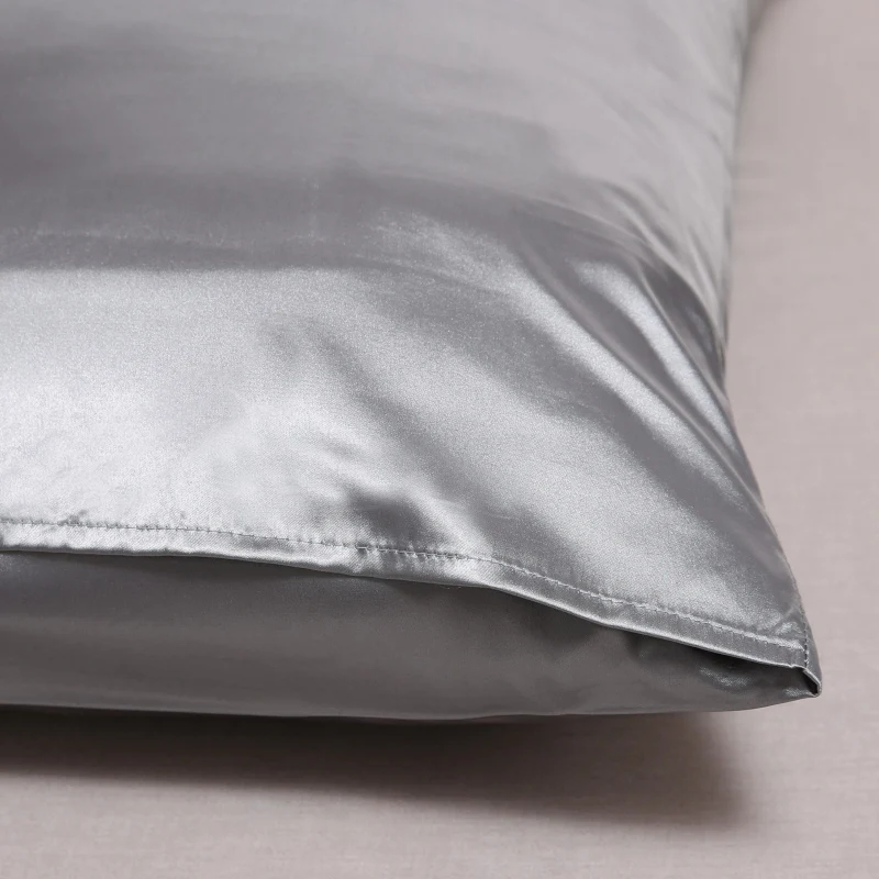 Luxury Satin Pillowcase Solid Color Envelope Pillow Case Bedding Bedroom Sleep Pillow Cover 48x74 50x75 50x90
