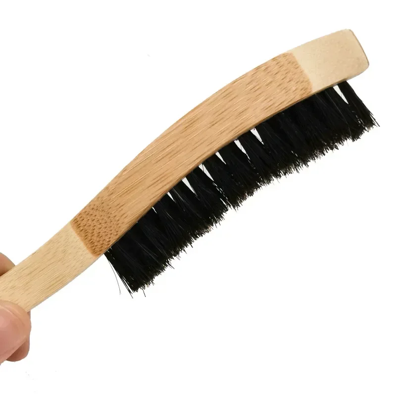 Beech Long Handle Brush for Men's Mustache Shaving, Comb, Face Massage, Facial Hair Cleaning, Boar Bristle