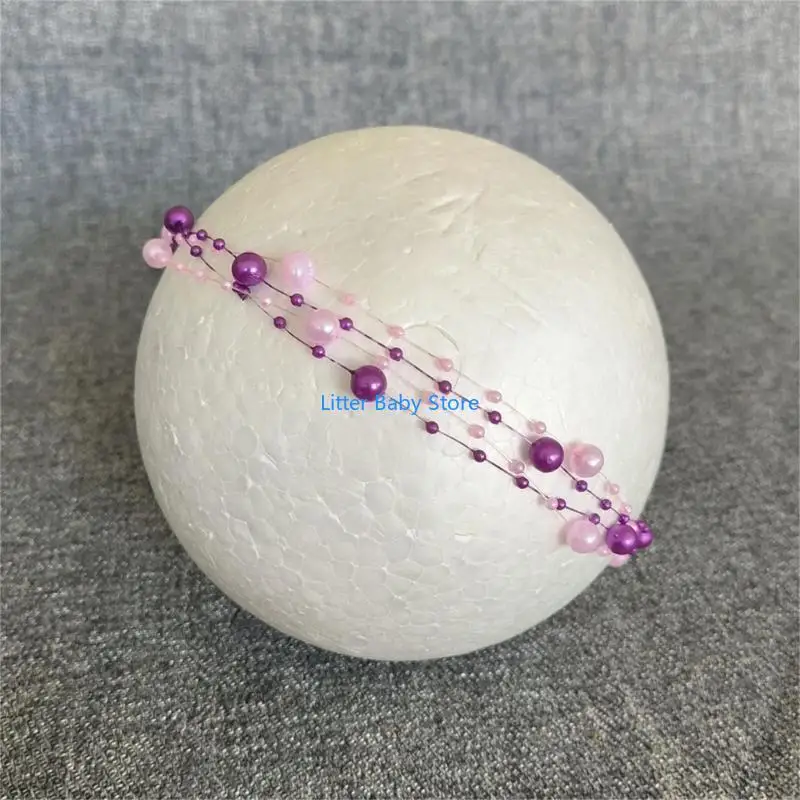 

N80C повязка на голову для новорожденных в полнолуние на 100 дней с жемчугом, головной убор, реквизит для студийной фотографии