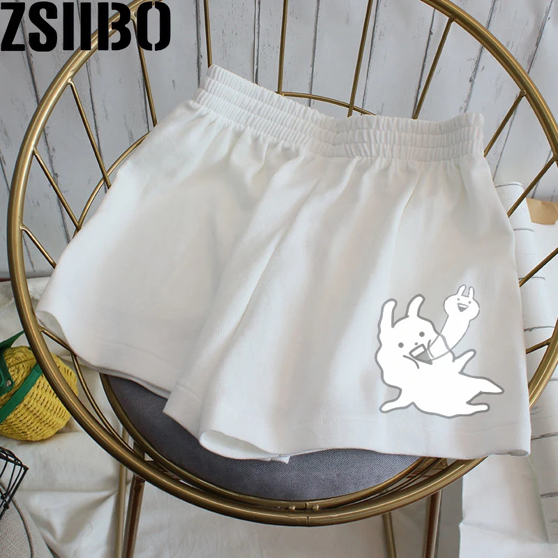 Cute bunny print Casual Shorts For Spring & SummerWomen's Clothing Y2k Loose Women's Shorts High Waist Harajuku Fashion Sports