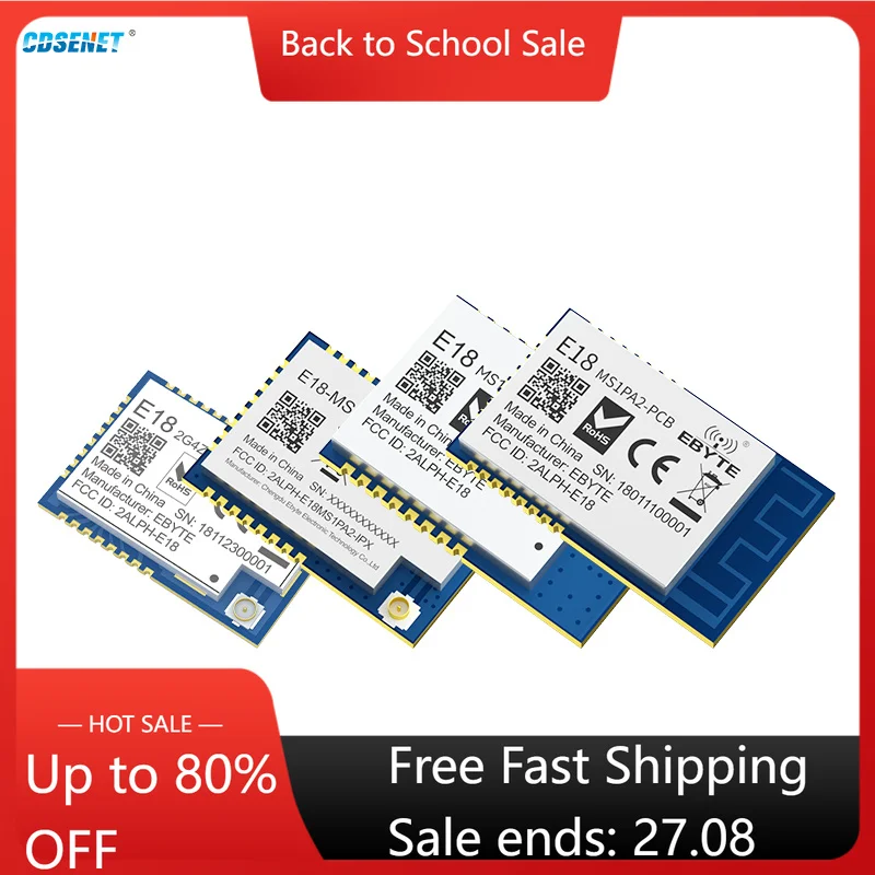 Zigbee 2.4GHz CC2530 Core Board SMD Wireless rf Module CDSENET E18-MS1-PCB SPI Transmitter Receiver with Shield PCB Antenna
