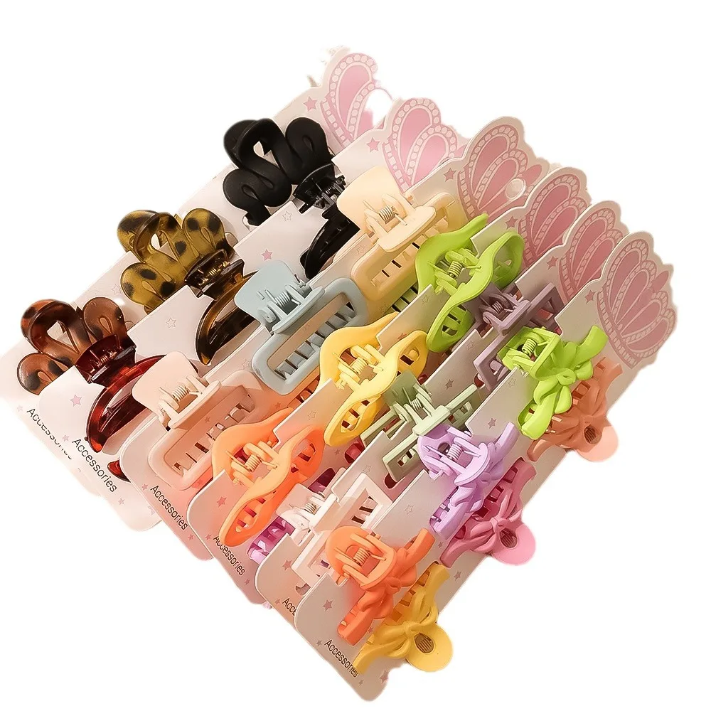 6pcs/set Sweet Colorful Cloud Bow Moon Crab Hair Claw Clips Fashion Small Side Clamp Hairpin Barrettes Headwear Hair Accessories