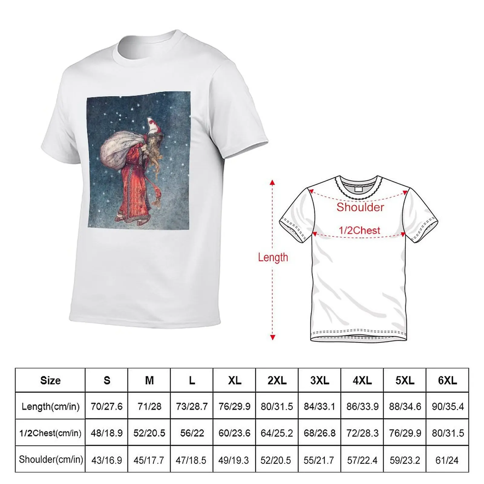 Arthur Rackham: Santa Claus T-Shirt Independence Day Short Sleeve T-Shirt
