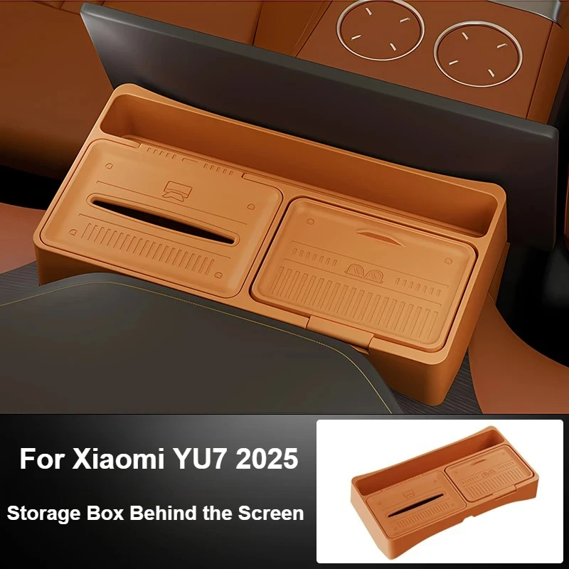 

Navigation Screen Back Storage Box Silicone Car ETC Tissue Box Console Organizer For Xiaomi YU7 2025 Accessories