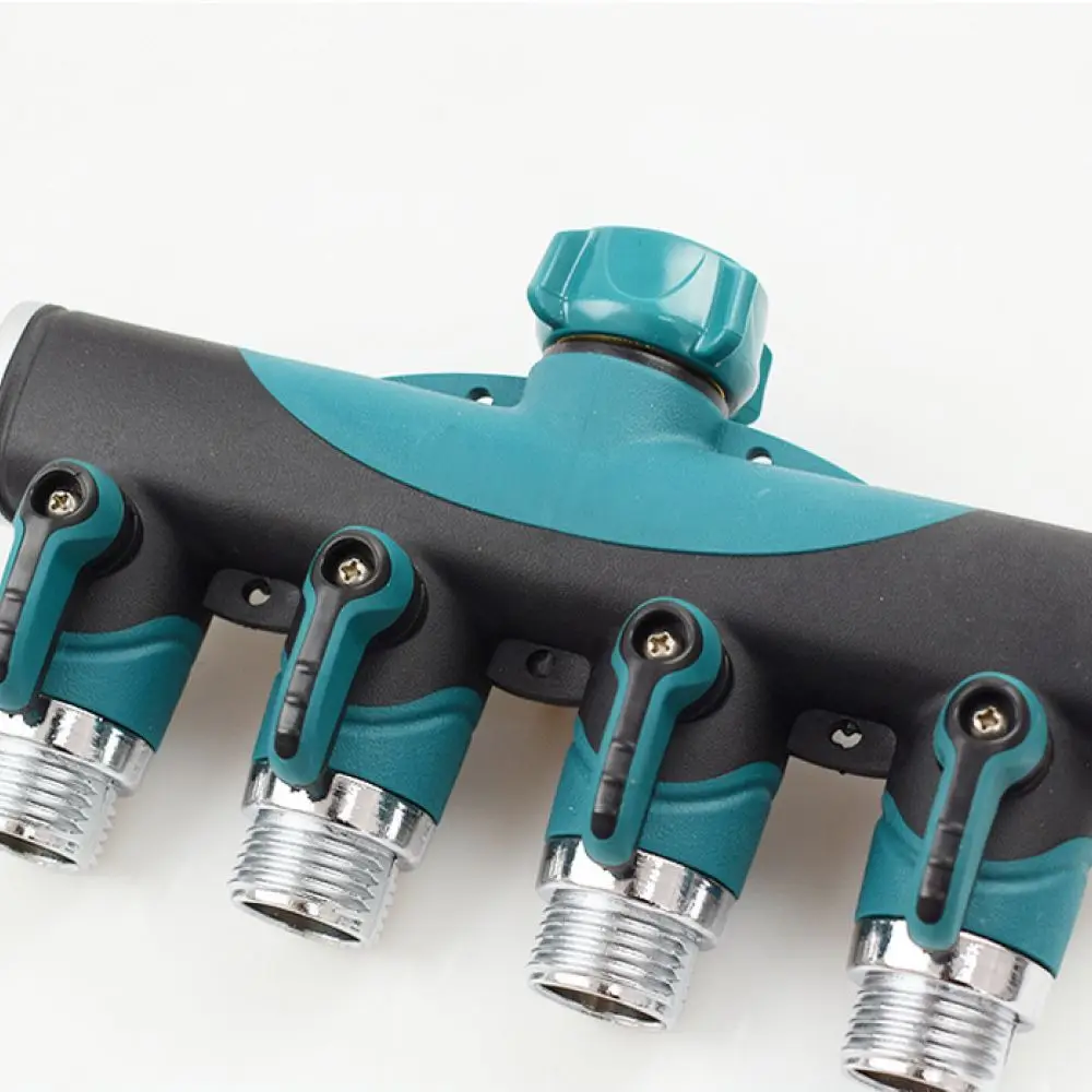 Water Splitter 4 Way Hose Adapter Durable Plastic Tap Connector For Garden Irrigation Outdoor Lawn Watering Tool