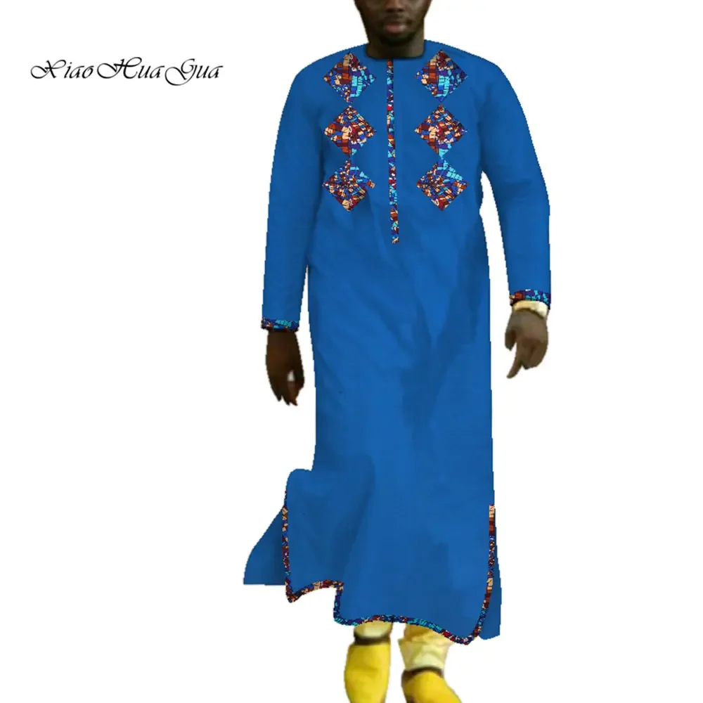 

Mens African Style Long Robes Dashiki Dress Traditional African Clothing Wax Print Long Sleeve Robes Shirt Plus Size 6XL WYN667