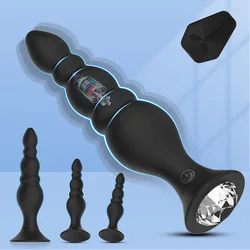 Controle remoto sem fio Anal Plug Vibrador, Massageador Anal, Prostate Stimulator, Adulto Masculino e Brinquedo do Sexo Feminino, 4 Tamanhos