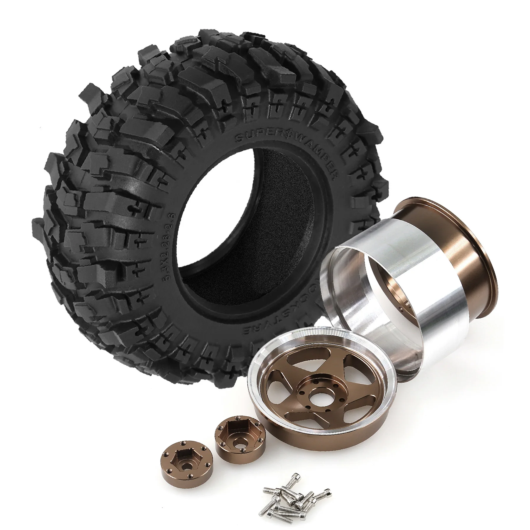 جديد نك الألومنيوم 2.6 "Beadlock 12 مللي متر 17 مللي متر محور عجلة حافة ل RC 1/10 1/8 محوري RB10 Ryft KM محوري SCX10 الشبح RR10 YIKONG