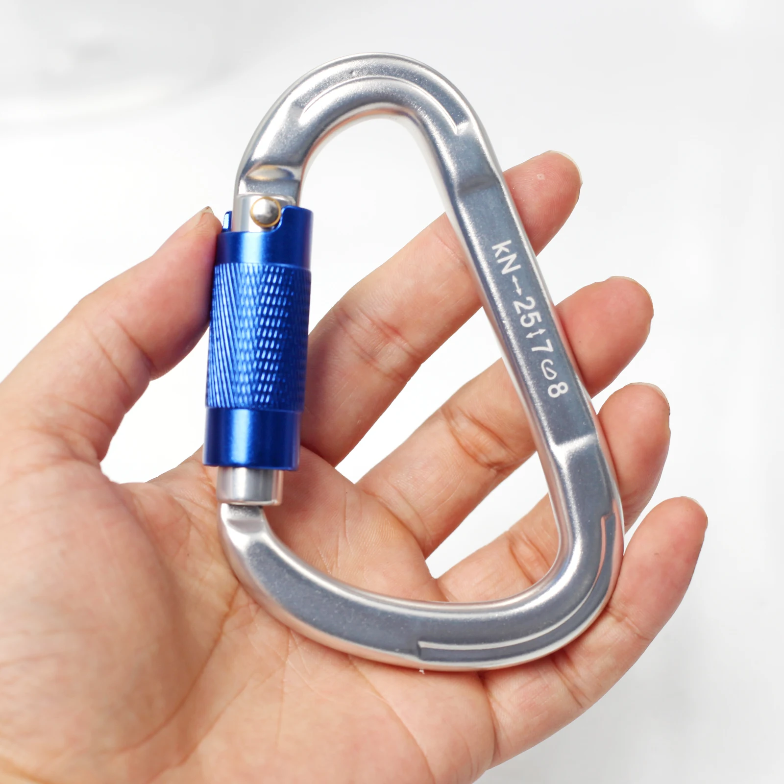 PRIOR FITNESS-Aluminum Carabiner for Aerial Yoga, Rock Climbing, Auto Locking, Hammock, D Type Hardware, 25kn