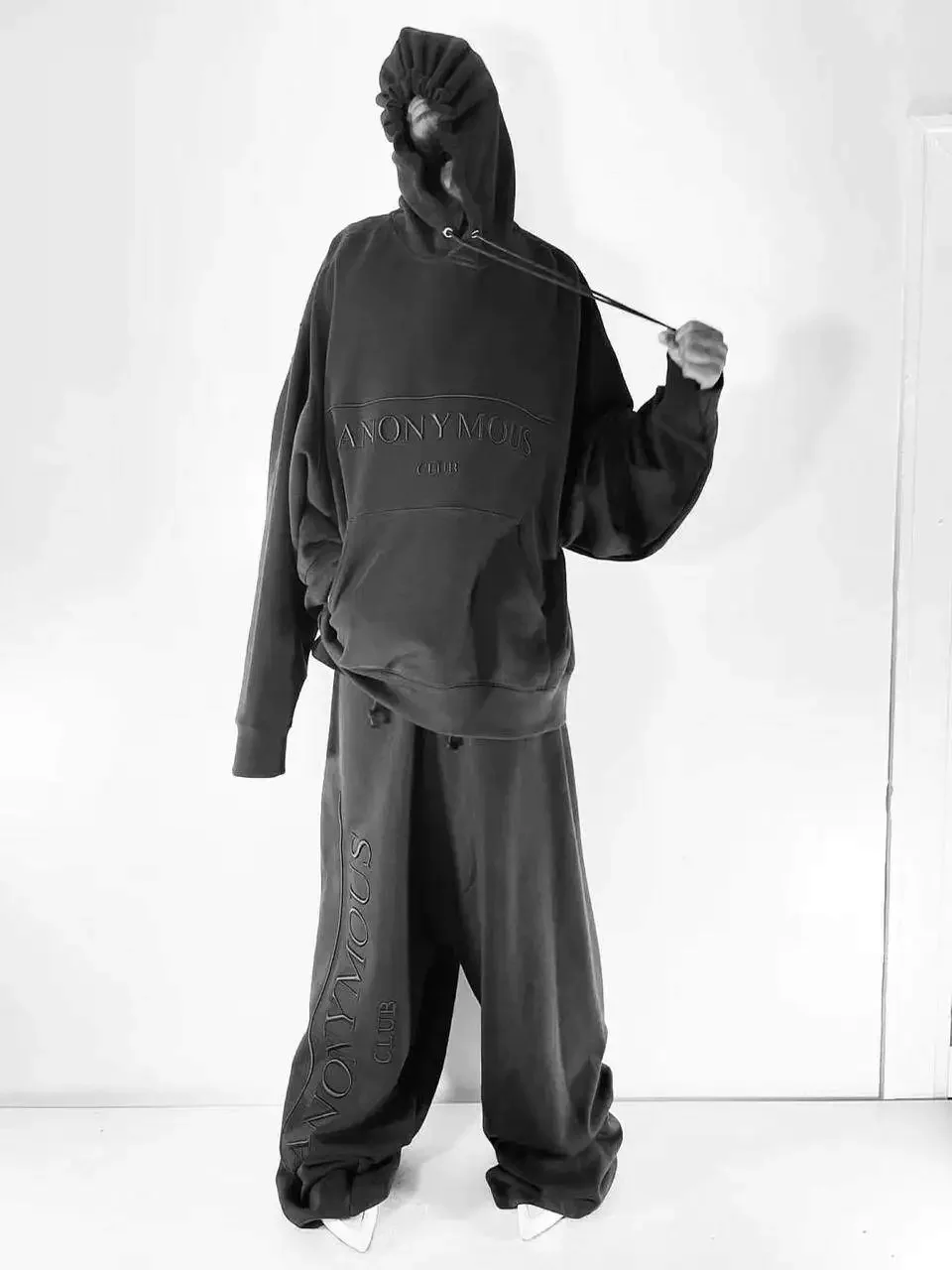 Opium YVL Anonymous Club baggy embroidered hooded sweater