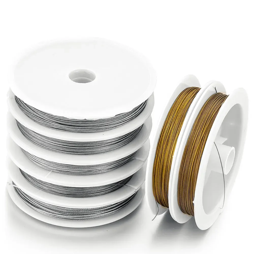 

A Roll 304 Stainless Steel Gold Plated Steel Wire Beads Rope Cord for DIY Necklace Bracelet Jewelry Making Accessories Wholesale