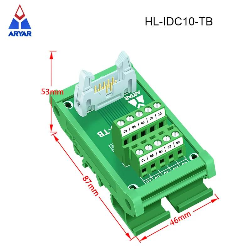 DIN Rail Mount IDC10 2x5Pins 0.1