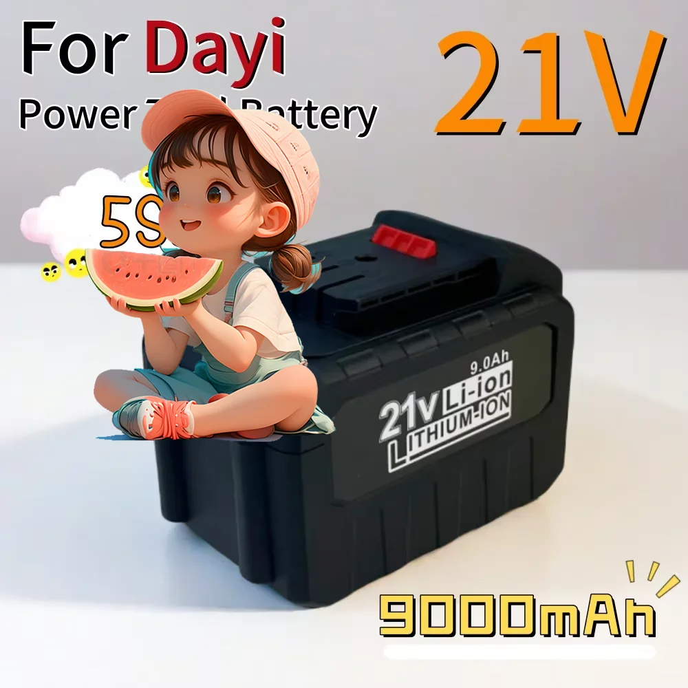 Lithium-ion Rechargeable Power tool Battery 21V 3.0/6.0/9.0Ah For Dayi Cordless Electric wrench,  drill, saw etc