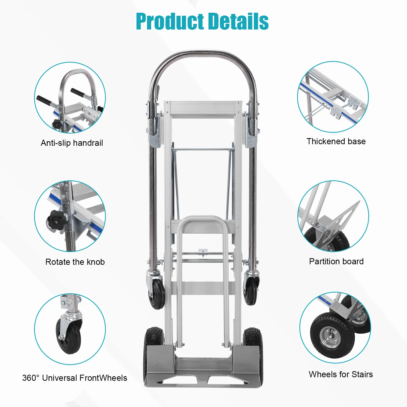 

2 in 1 Industrial Convertible Industrial Platform Cart 1000 LBS Capacity Heavy Duty with Wheels for Transport Moving Furniture