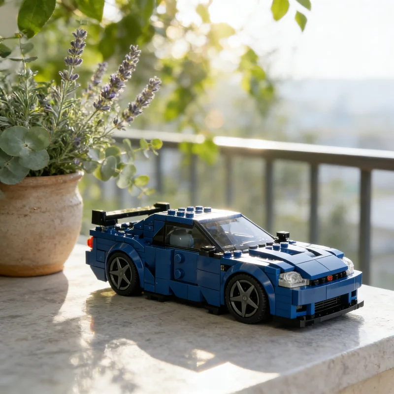 299pcs MOC Nissan R34 GTR Z Tune City Champions Model Building Blocks Construction Christmas Gifts Toy Creative DIY Idea Brick
