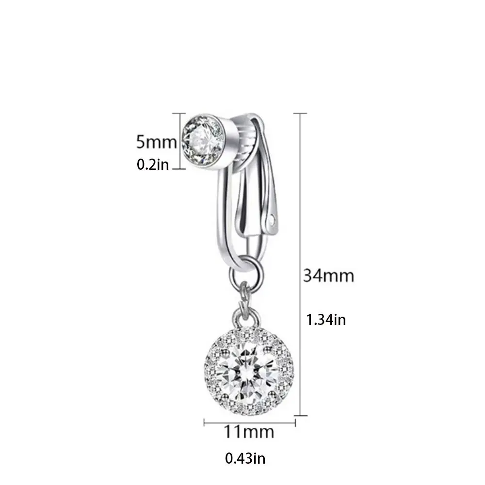 Rhinestone Zircon Fake Belly Piercing Clip Copper Drilled No Piercing Belly Button Geometric Multicoloured Belly Ring Male - view 4