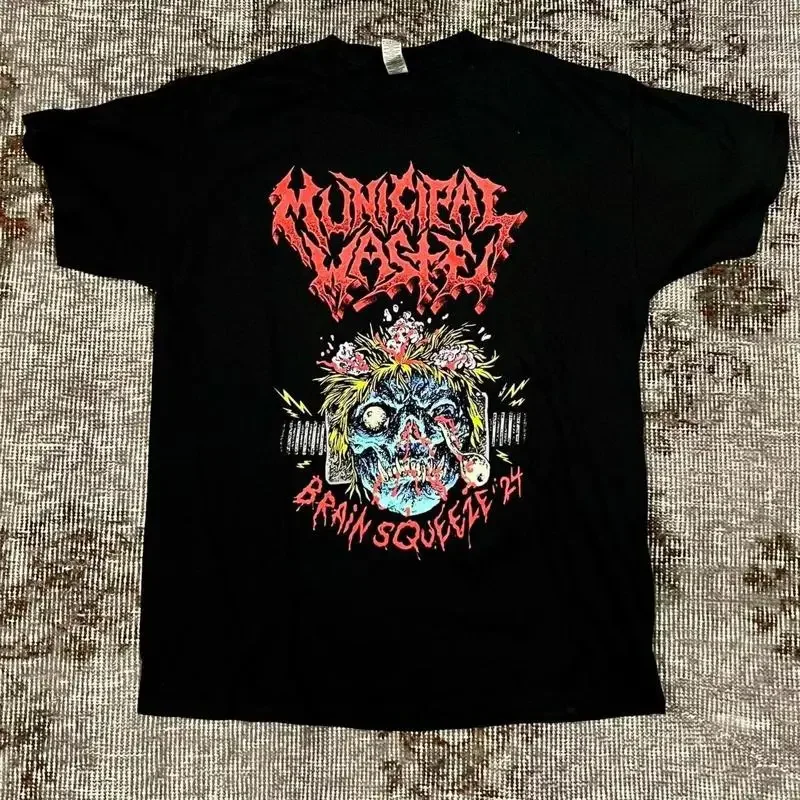 Municipal Waste Brain Squeeze Tour short sleeve black color shirt KV32841
