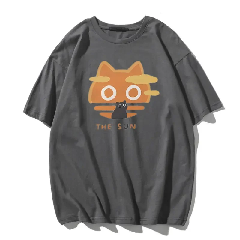 

New Design Short Sleeved T-shirt for Men and Women Graffiti Couple Japanese Couple Outfit Summer Loose Casual Half Sleeved Top