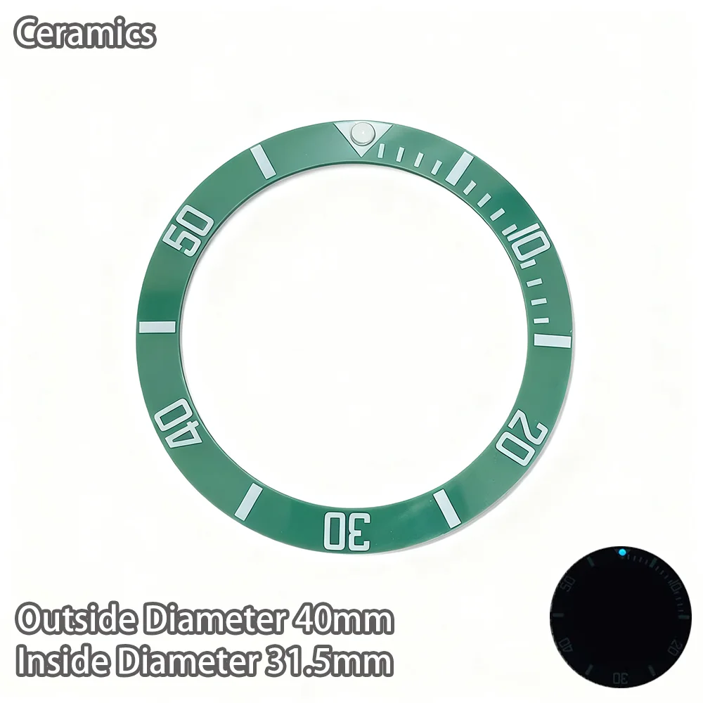 

Watch Bezels 40mm * 31.5mm Ceramic Watch Tilt Bezel Insert Fit 42mm to 44mm Watch Cases GMT Diving Men Watch Part Accessories